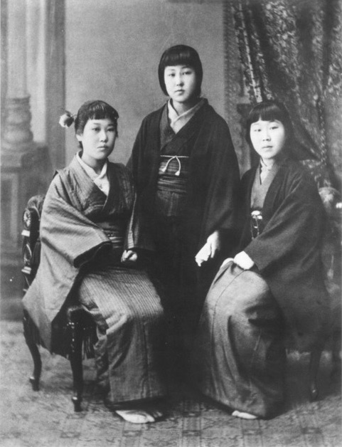 吉岡弥生（右端）の医術開業前期試験合格記念写真（東京女子医科大学所蔵）